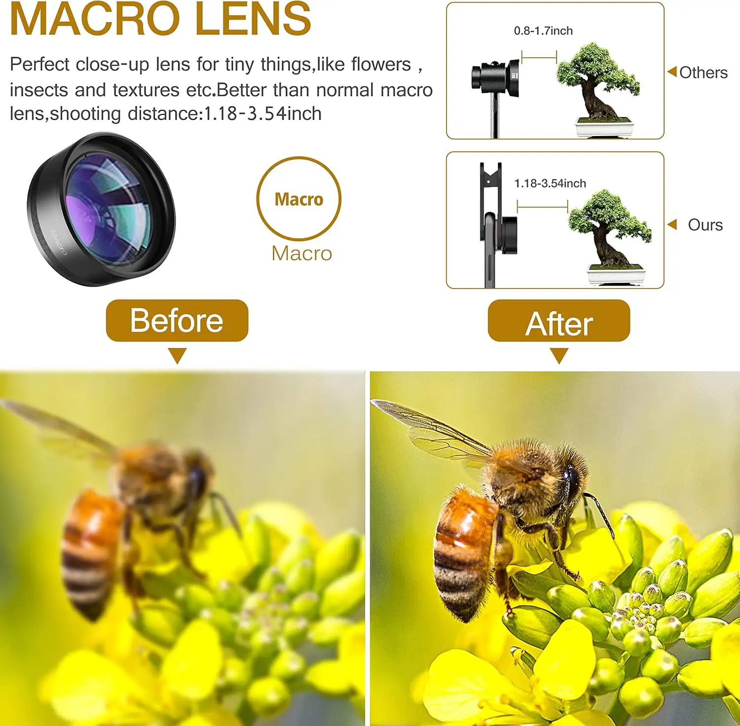 LEKNES Upgraded 3 in 1 Phone Camera Lens kit-198° Fisheye Lens + Macro Lens + 120° Wide Angle Lens - 91t6QwBXQBL._AC_SL1500_